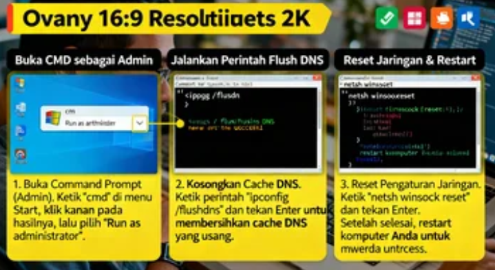 Cara Mengatasi dns probe finished no internet